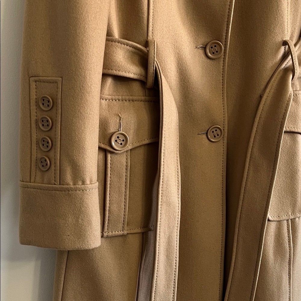 Kenneth Cole Reaction Camel Trench Coat with Belt wool blend - Picture 5 of 7